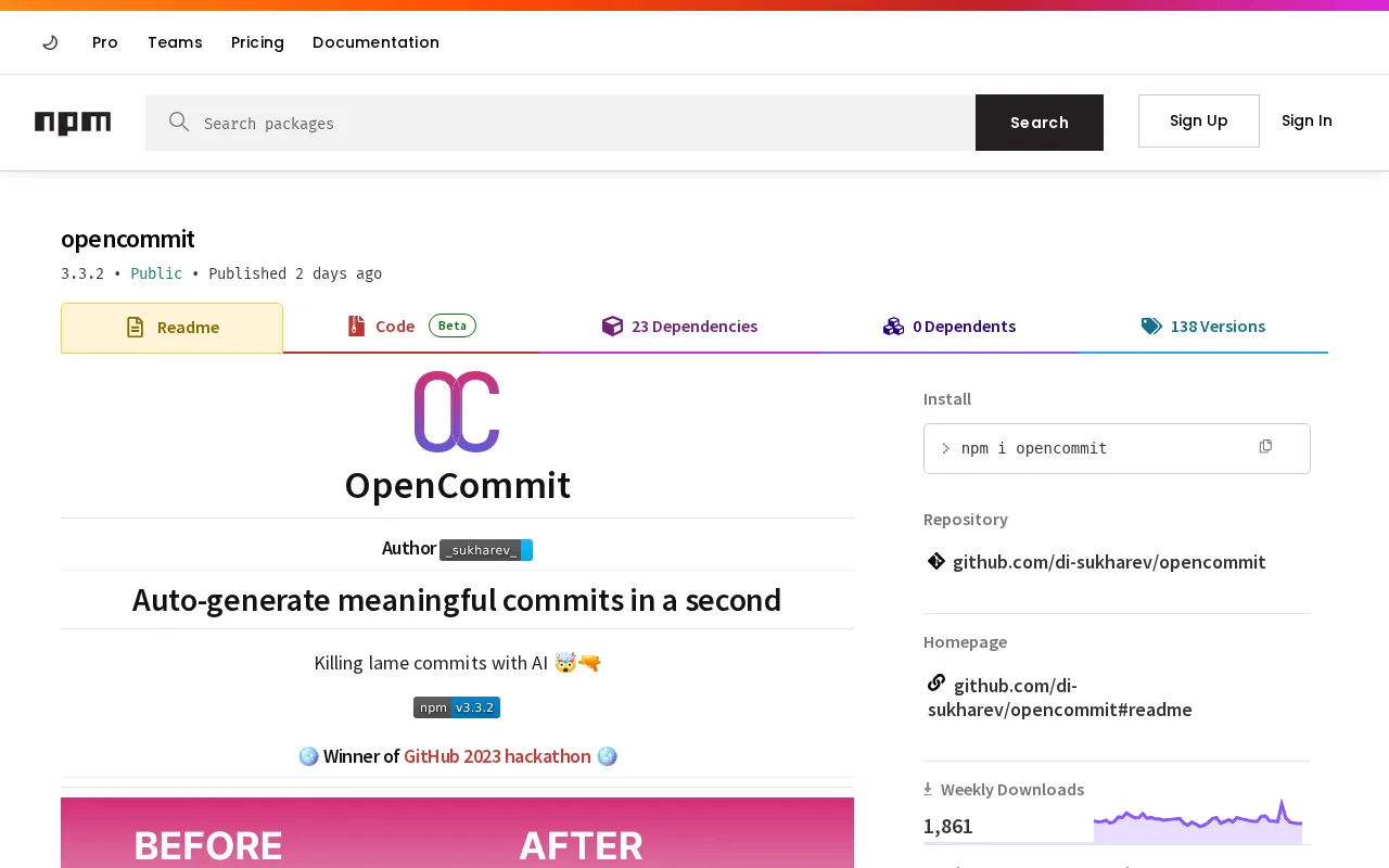 Opencommit — preview