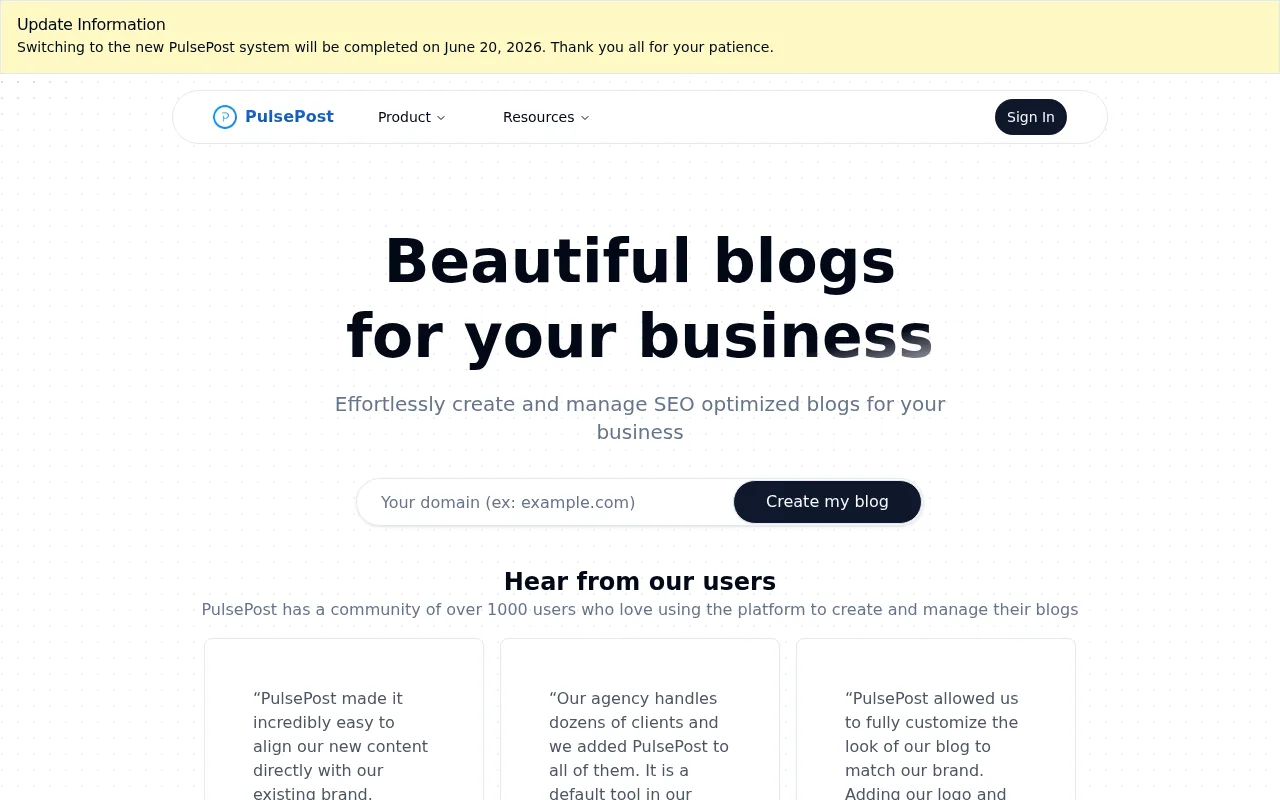 PulsePost — preview