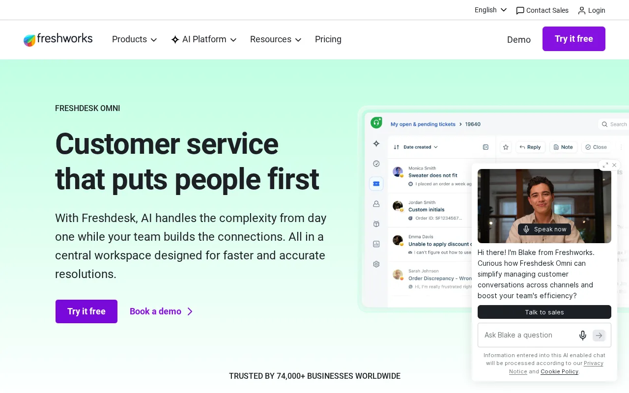 Freshworks Customer Service Suite — preview