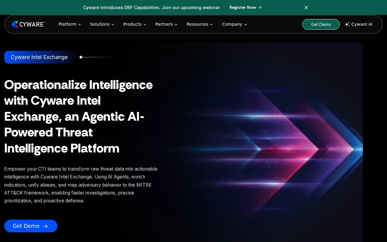Cyware Threat Intelligence Platform — preview