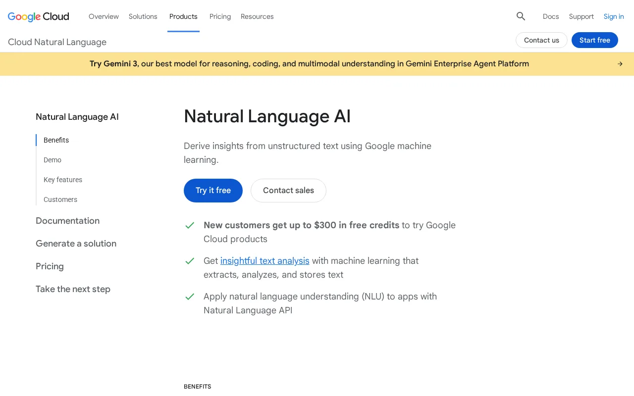 Google Cloud Natural Language — preview