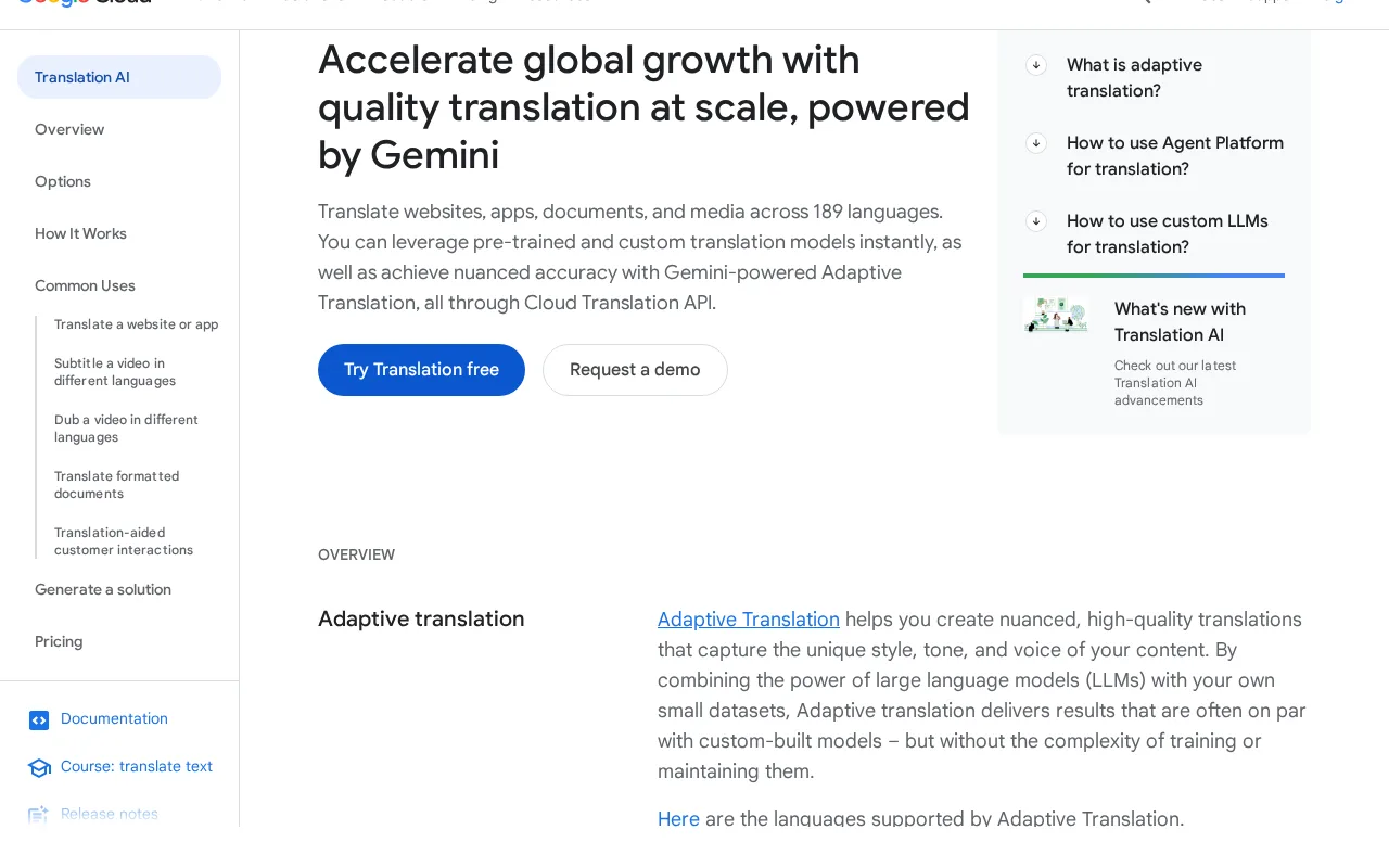 Google Cloud Translation — preview