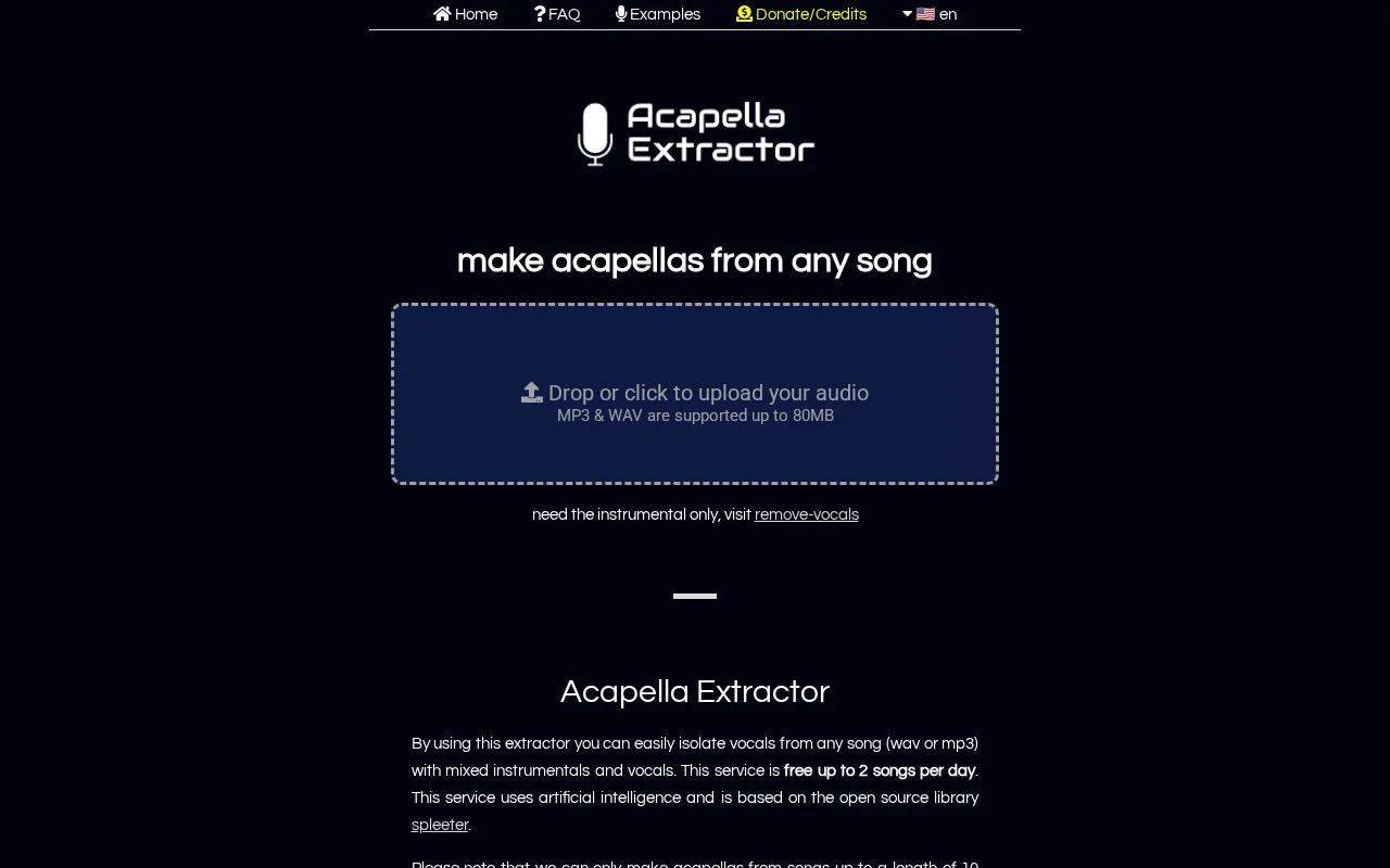 Acapella Extractor — preview