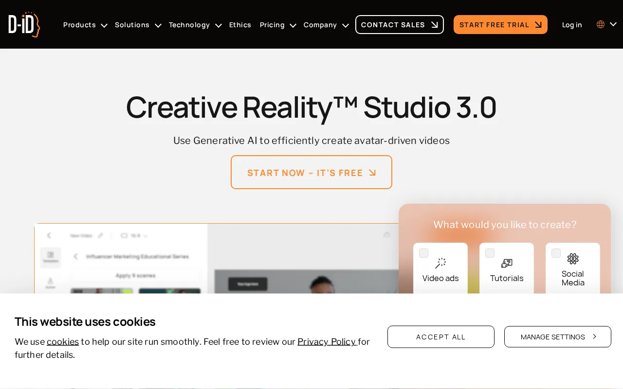 D-ID Creative Reality Studio — preview