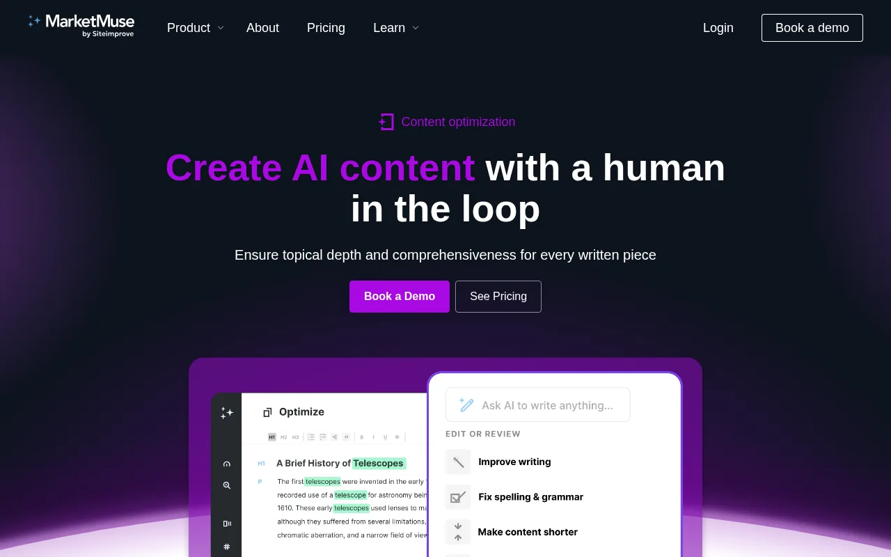 MarketMuse Optimize — preview