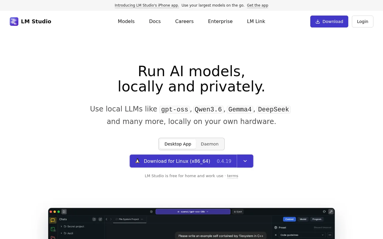 LM Studio — preview