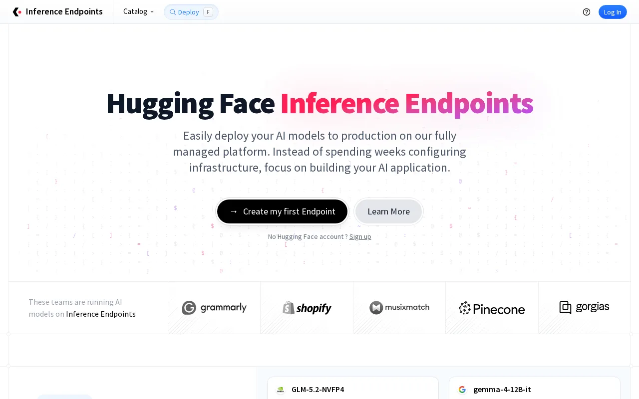 Hugging Face Inference Endpoints — preview