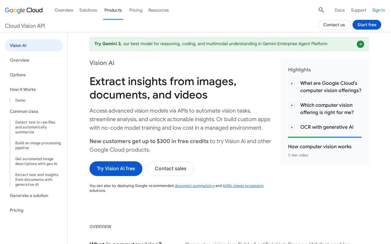 Google Cloud Vision API — preview