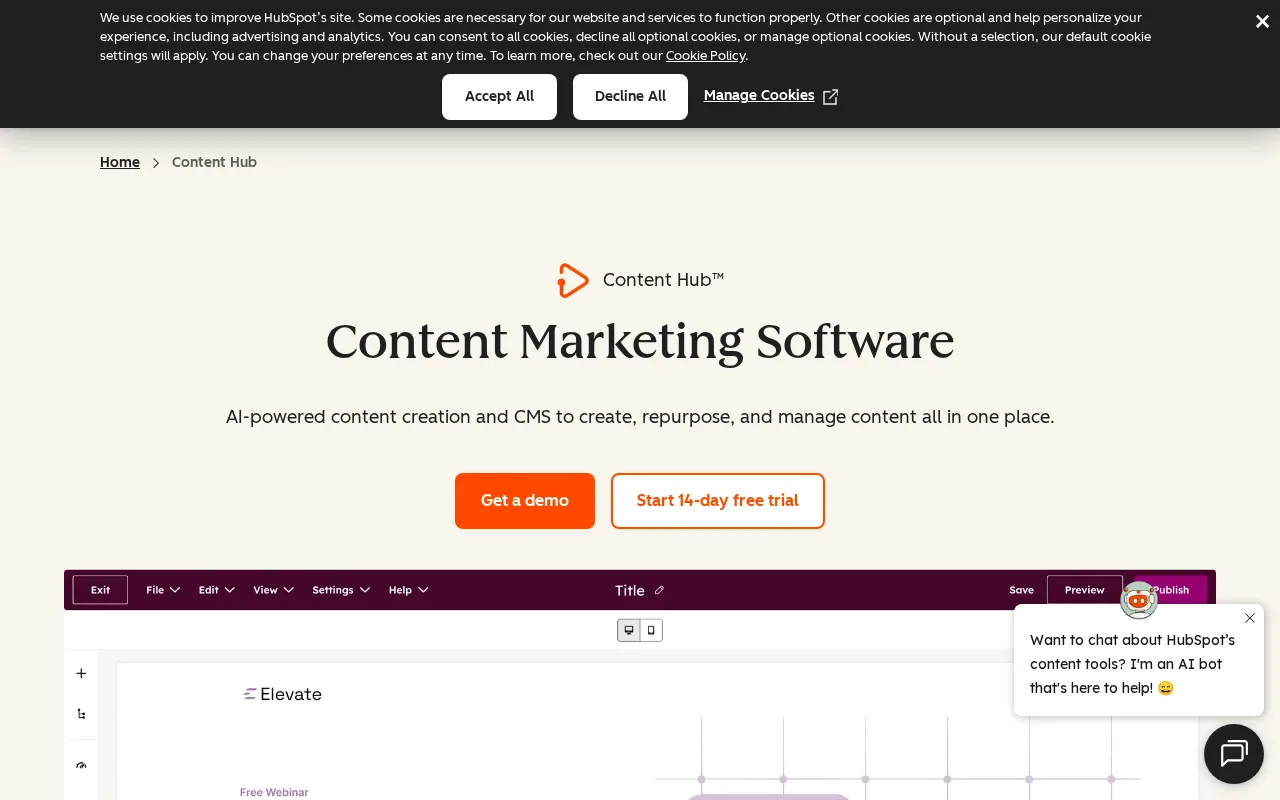 HubSpot Content Hub — preview